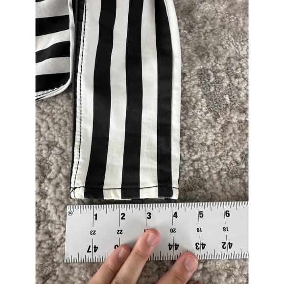 Blackheart Size 3 Stingerette Y2K Goth Emo Grunge Pants Black White Striped - Picture 7 of 12